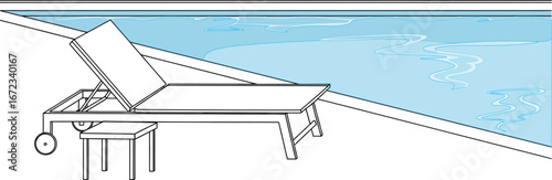 Poolside relaxation lounge chair summer vacation resort getaway leisure sunbathing