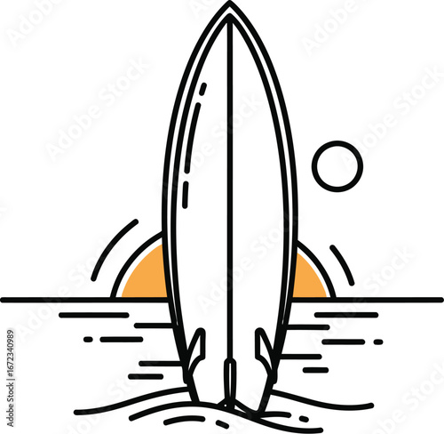 Surfboard beach ocean summer vacation travel surfing sea waves sun sand sport relax