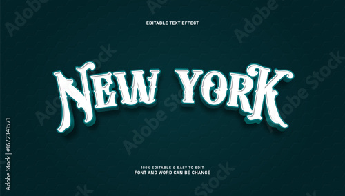 new york text effect, classic western style editable text effect
