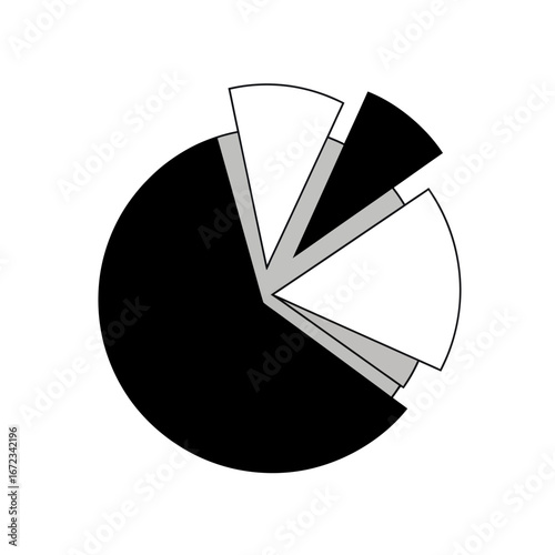 Informational pie chart displaying data segmentation and analysis for business