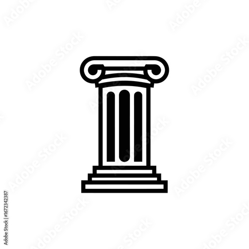Ancient greek column icon building structure architecture history vector graphic