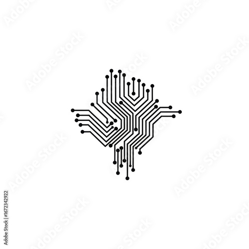 Abstract circuit board design technology computer chip network system modern innovation graphic illustration
