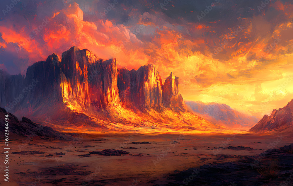 Fototapeta premium sunset in the mountains