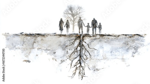 Conceptual image symbolizing intergenerational trauma and family legacy