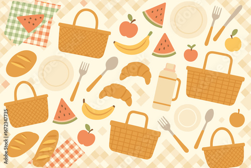 Enjoying a picnic with fresh fruits, baked goods, and refreshments in a sunny outdoor setting