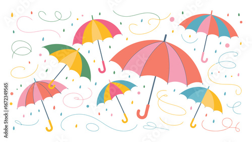 Charming and whimsical flat illustration with a vibrant color palette and playful design elements perfect for creative projects