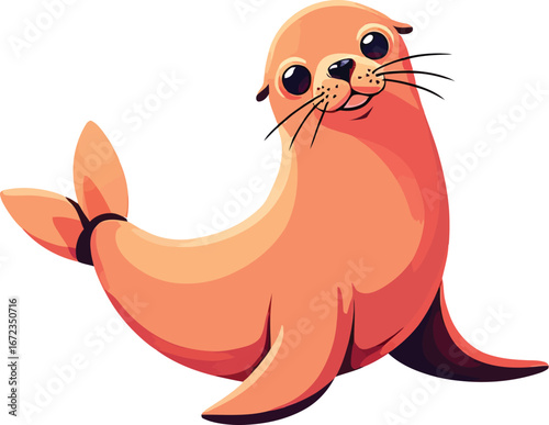 Cute cartoon a illustrator vector sea lion