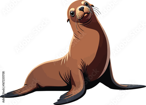 Cute cartoon a illustrator vector sea lion