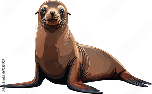 Cute cartoon a illustrator vector sea lion