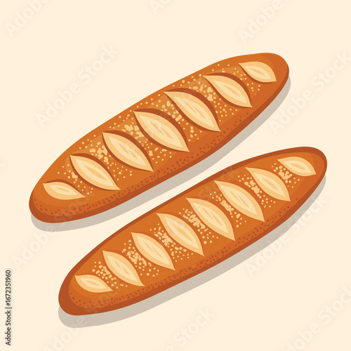 Freshly baked artisan baguettes with golden brown crust and light interior ready for enjoyment