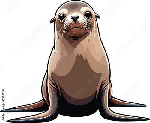 Cute cartoon a illustrator vector sea lion