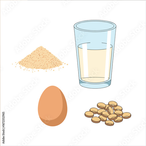 Essential baking ingredients for delicious homemade treats and pastries made with natural foods