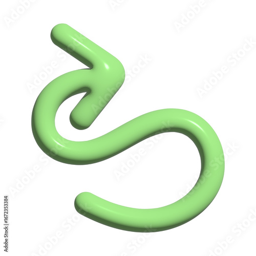 3D Green Arrow Up Icon. Minimal Cartoon Success Symbol for Finance, Business Growth, and Economics Progress
