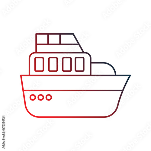 Paper Plane gradient outline icon with white background vector stock illustration