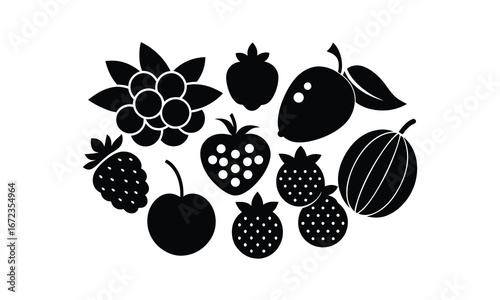 Wallpaper Mural fruit symbol silhouette Torontodigital.ca