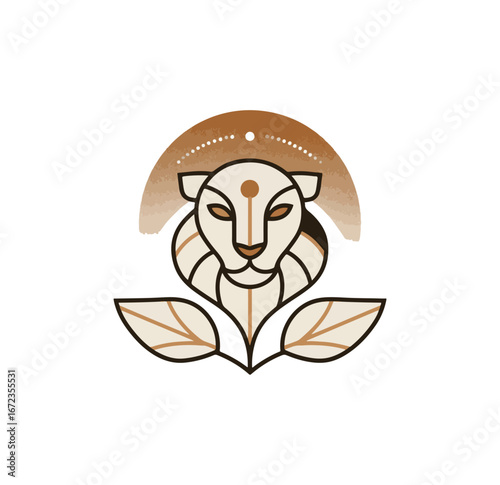 Abstract feline head graphic design