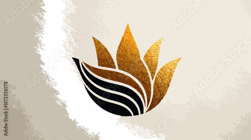 Abstract gold leaf design pattern background