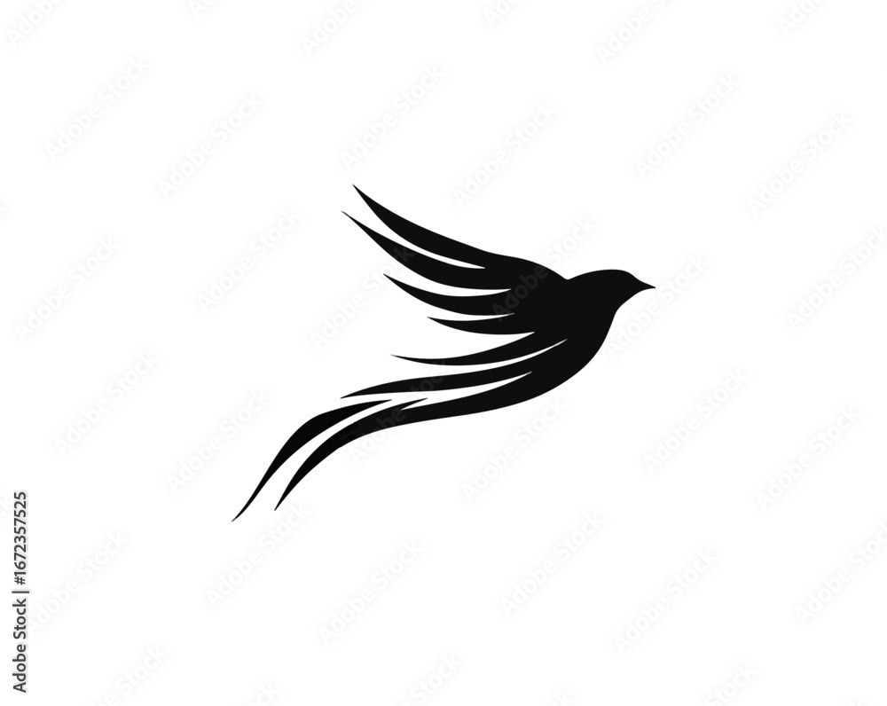 Naklejka premium Bird in flight silhouette graphic design
