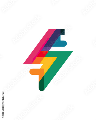 Colorful abstract lightning bolt graphic design