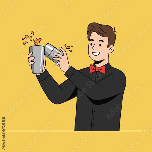 Bartender Shaking Cocktail at Bar (1)