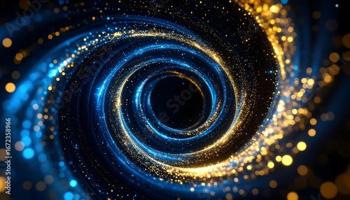 Abstract swirling vortex of light