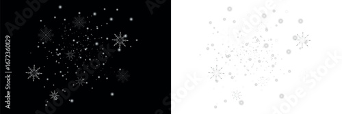 Light effect with glitter particles.Christmas dust.White sparks shine with special light.
