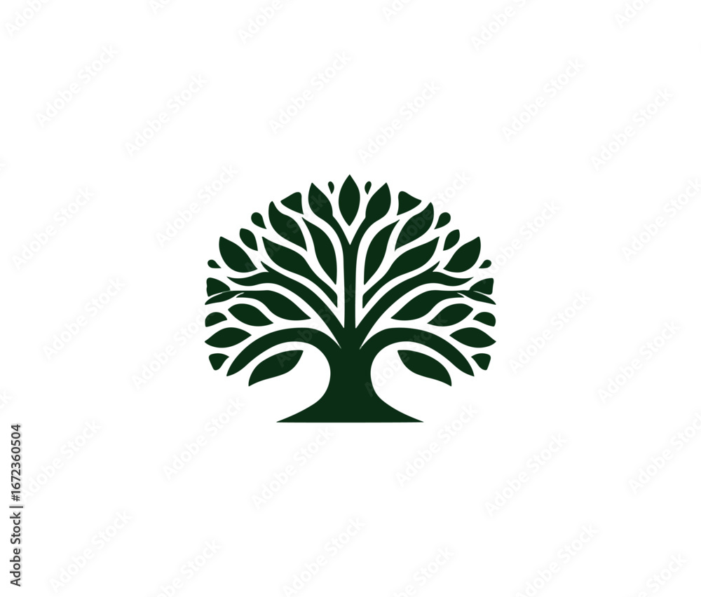 Obraz premium Stylized dark green tree graphic