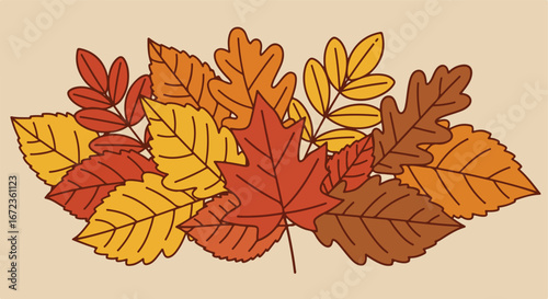 Displaying autumn leaves in a pile