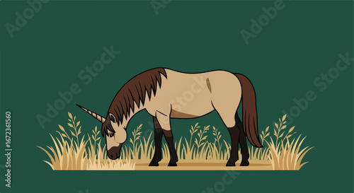 Unicorn Grazing in the Meadow