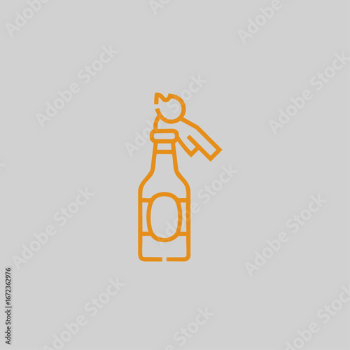 Molotov cocktail icon logo flat vector design