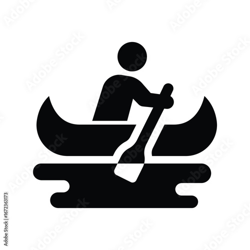 canoe glyph icon illustration vector graphic.eps