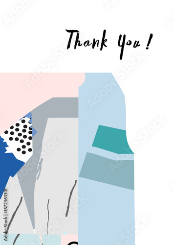This vibrant image conveys gratitude with a modern 'Thank You' note featuring abstract designs and colors, ideal for expressing appreciation in creative contexts.