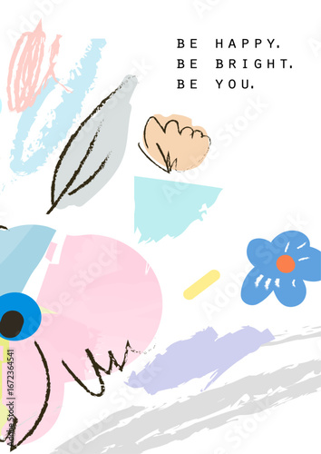 An uplifting abstract image featuring bright colors and playful elements that encourages positivity and self-expression, making it ideal for personal spaces or artistic projects.