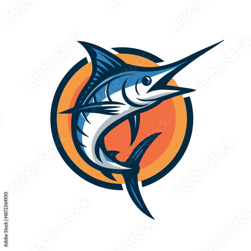 Marlin fish logo. vector illustration