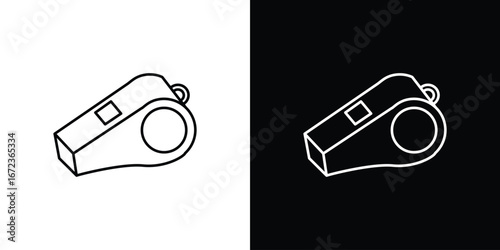 Whistle icon in editable stroke. EPS 10 vector illustration.
