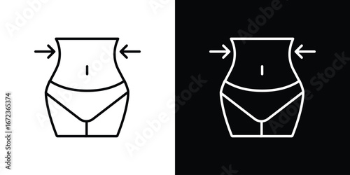 Weight loss icon in editable stroke. EPS 10 vector illustration.