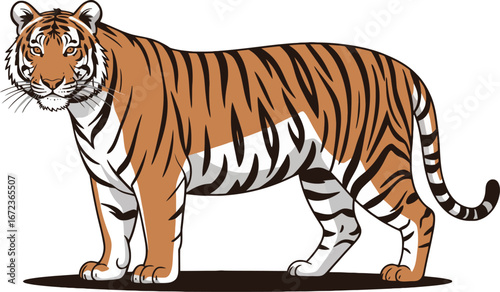 Majestic bengal tiger standing proudly capturing the essence of wild beauty and power