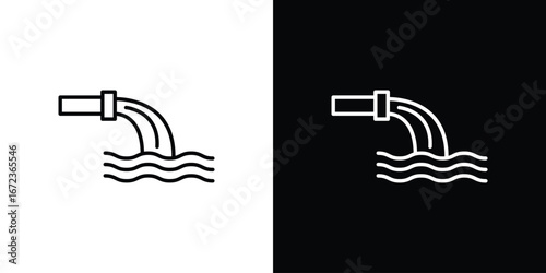 Waste water icon in editable stroke. EPS 10 vector illustration.