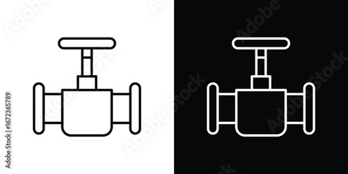 Valve icon in editable stroke. EPS 10 vector illustration.