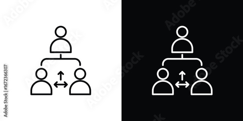 Third party icon in editable stroke. EPS 10 vector illustration.