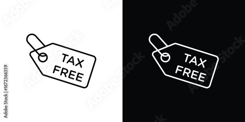 Tax free icon in editable stroke. EPS 10 vector illustration.