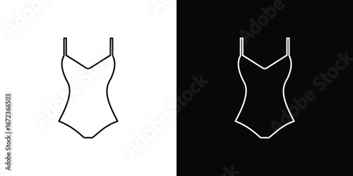 Swimsuit icon in editable stroke. EPS 10 vector illustration.