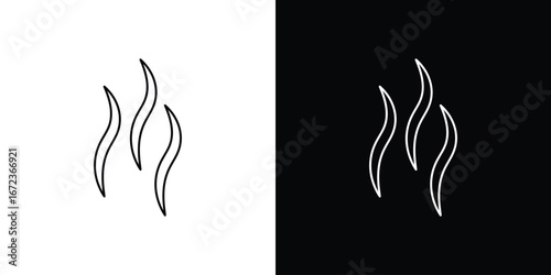 Smoke steam silhouette icon in editable stroke. EPS 10 vector illustration.