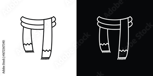 Scarf icon in editable stroke. EPS 10 vector illustration.