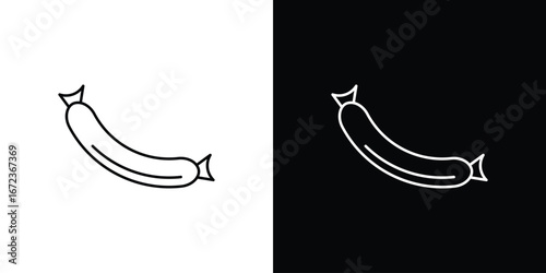 Sausage icon in editable stroke. EPS 10 vector illustration.