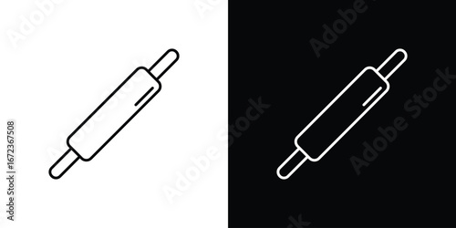Rolling pin icon in editable stroke. EPS 10 vector illustration.