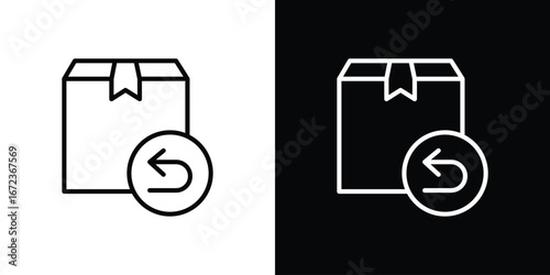 Return purchase icon in editable stroke. EPS 10 vector illustration.