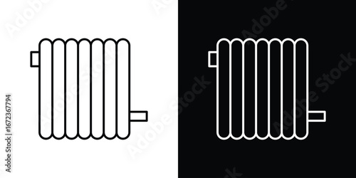 Radiator icon in editable stroke. EPS 10 vector illustration.