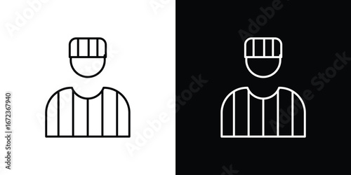 Prisoner icon in editable stroke. EPS 10 vector illustration.