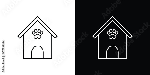 Pet shelter icon in editable stroke. EPS 10 vector illustration.